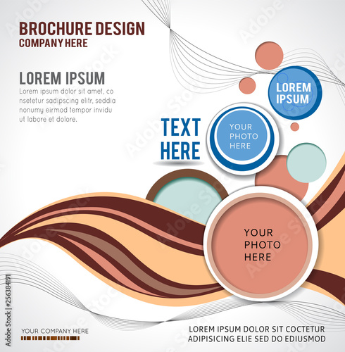 Illustrated colorful layout with abstraction. Magazine cover, business brochure template.