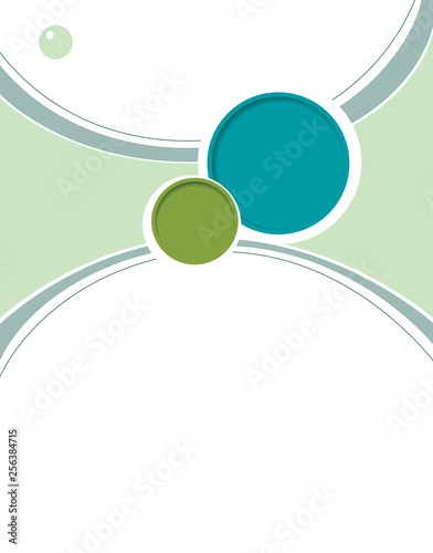 Magazine or brochure, vector design smooth wave curve lines and circles. Abstract background.