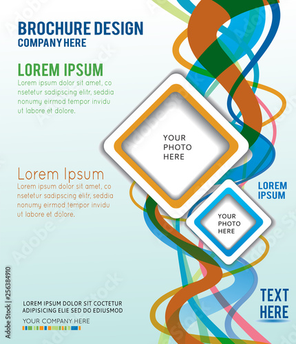 Illustrated colorful layout with abstraction. Magazine cover, business brochure template.