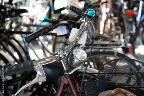 bike in bicycle repair shop, bike close up