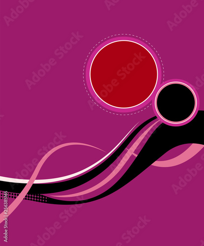 Abstract pink and red background with wave - brochure design or flyer