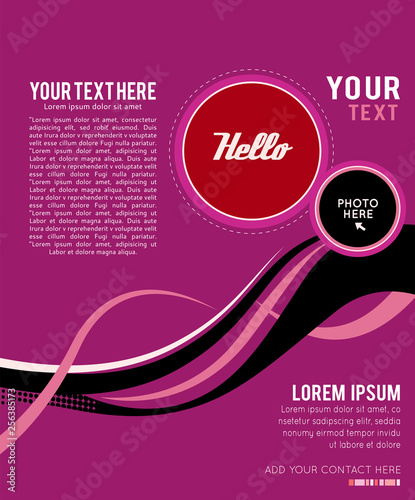 Abstract pink and red background with wave - brochure design or flyer