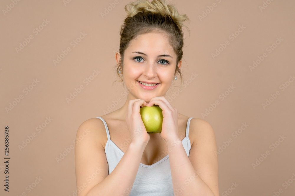 girl with an apple girl with an apple
