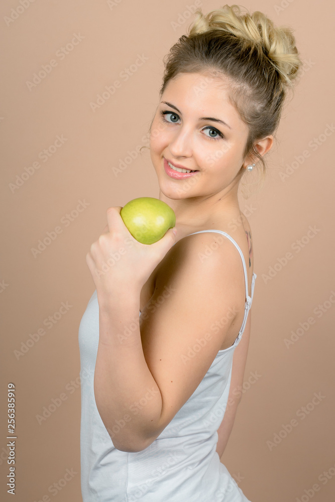 girl with an apple girl with an apple