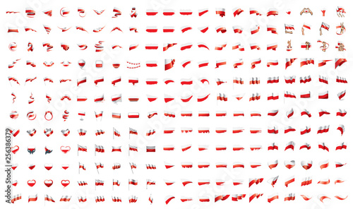 very big collection of vector flags of the Poland photo