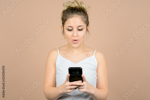 Cute girl Chats with friends