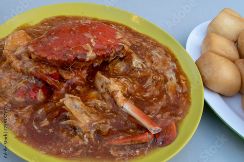 Chilli Crab, a national dish in Singapore and can be found in seafood restaurants across the city