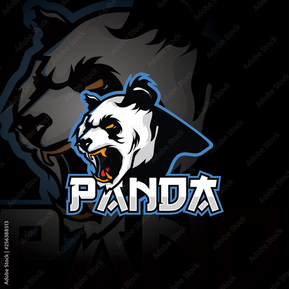 Angry Panda mascot isolated with e sports style bold stroke vector Stock  Vector | Adobe Stock