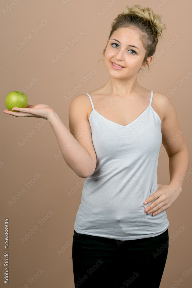 girl with an apple girl with an apple