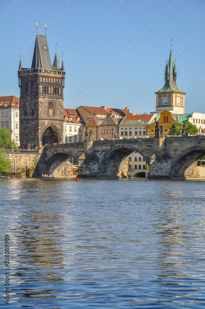 Charles Bridge in Prague - gothic bridge from the 14th century