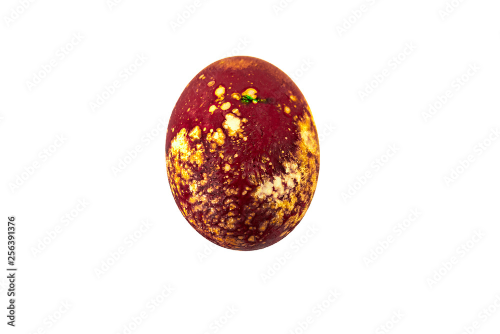 Colorful handmade easter eggs isolated on a white background