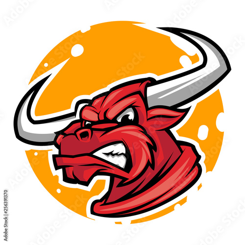 angry bull head mascot vector illustration