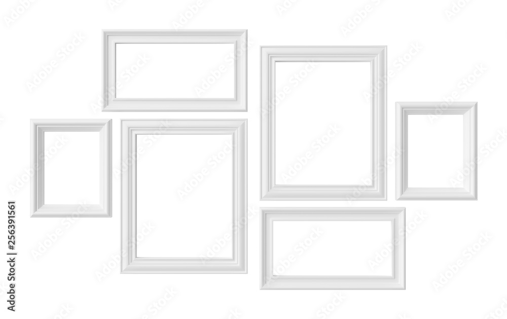 White photoframes isolated on white background White photoframes isolated on white background