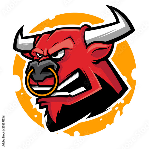 Fototapeta Naklejka Na Ścianę i Meble -  angry bull head mascot vector illustration
