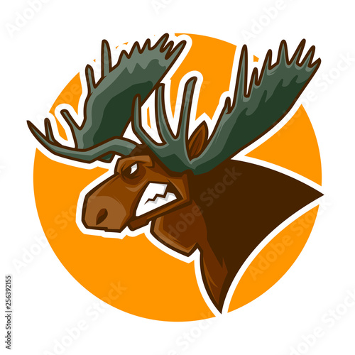 angry deer head mascot vector illustration