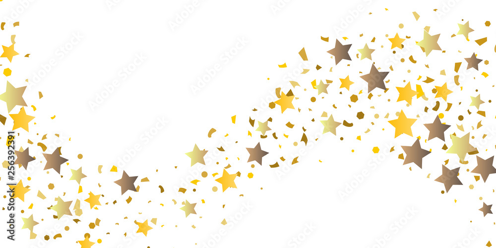 
Golden glitter confetti of stars.