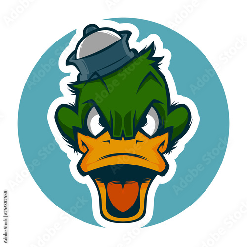 angry duck head illustration mascot esports logo