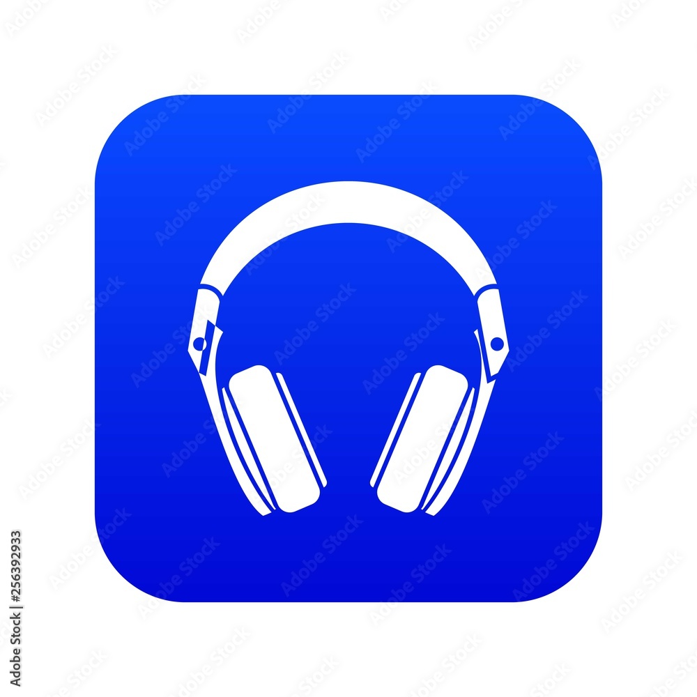 Headphones icon digital blue for any design isolated on white vector illustration Headphones icon digital blue for any design isolated on white vector illustration