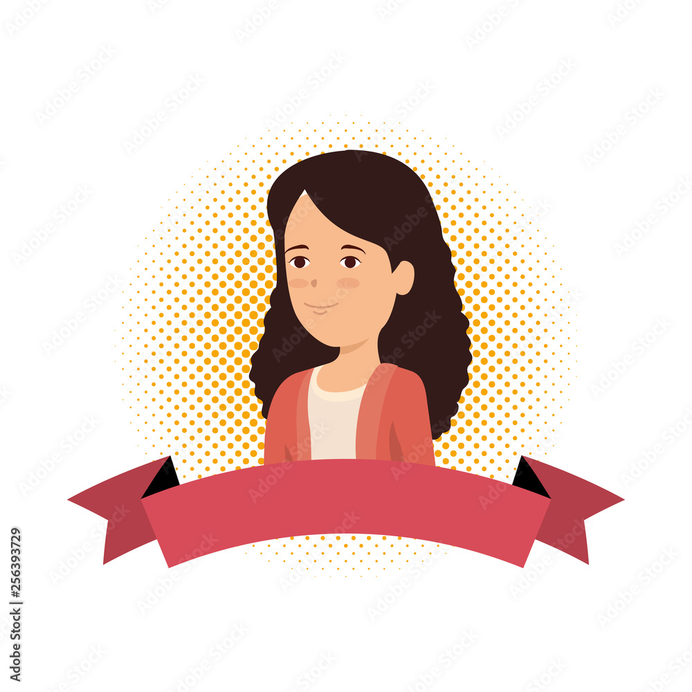 beautiful woman with ribbon frame beautiful woman with ribbon frame