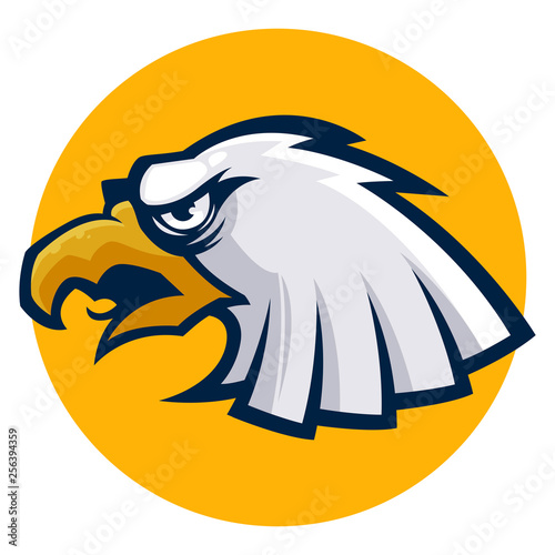 angry eagle head vector illustration esports logo