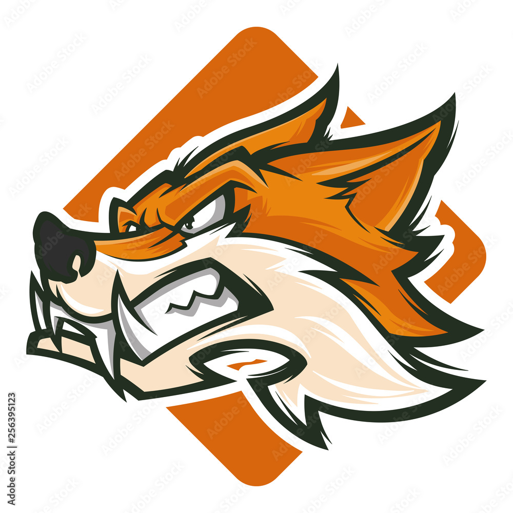 angry fox head esports logo vector illustration Stock Vector | Adobe Stock