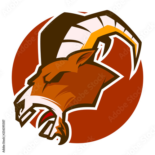 angry ram goat head mascot vector esports logo illustration