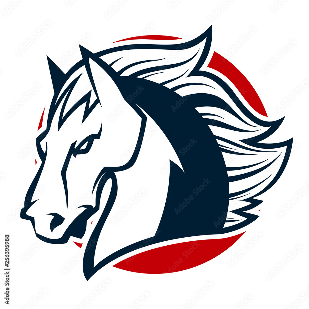 angry horse head black and white mascot esports logo illustration angry horse head black and white mascot esports logo illustration