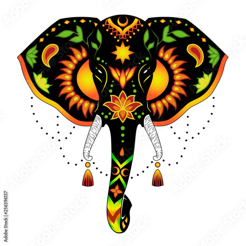 Elephant on a white background, t-shirt print