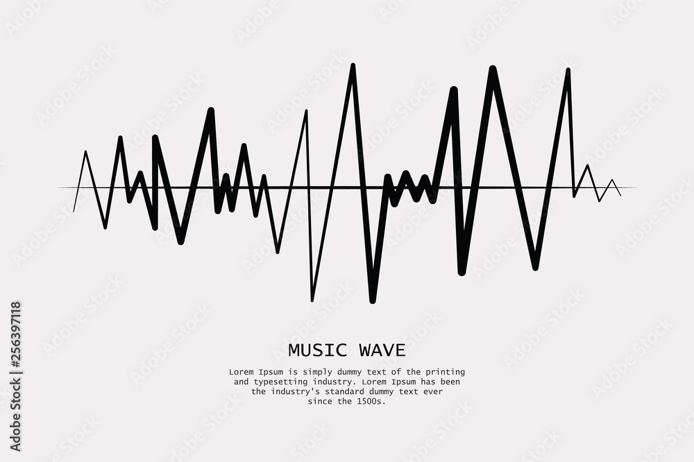 Music wave player logo. Black equalizer element