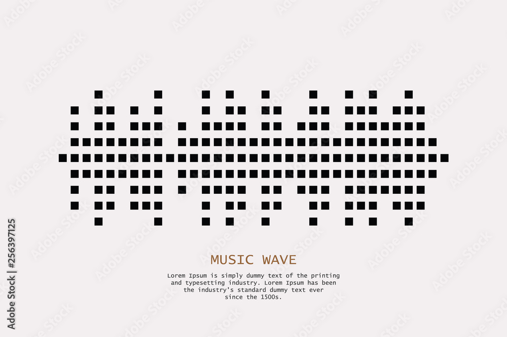 Music wave player logo. Black equalizer element Music wave player logo. Black equalizer element