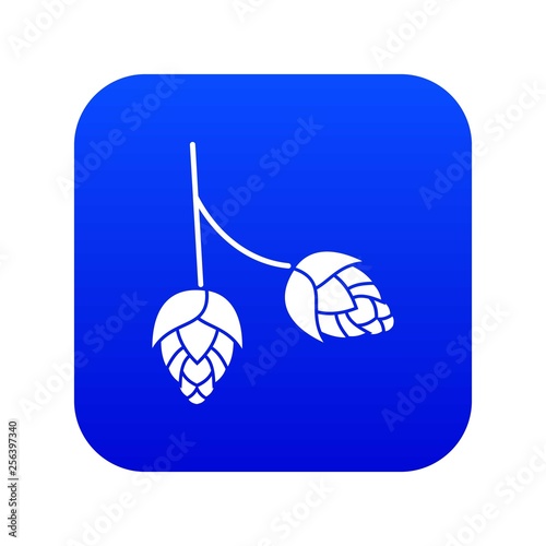 Branch of hops icon digital blue for any design isolated on white vector illustration