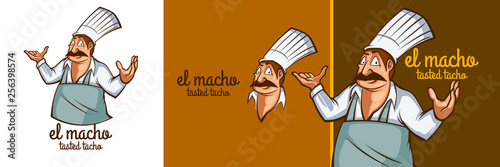 chef mascot logo illustration