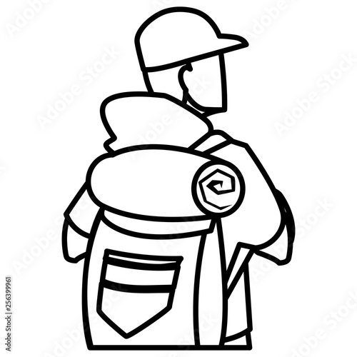 adventurous woman with travelbag