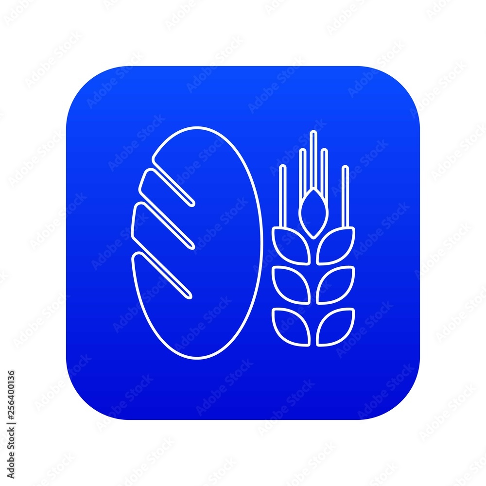 Bread wheat icon blue vector isolated on white background Bread wheat icon blue vector isolated on white background