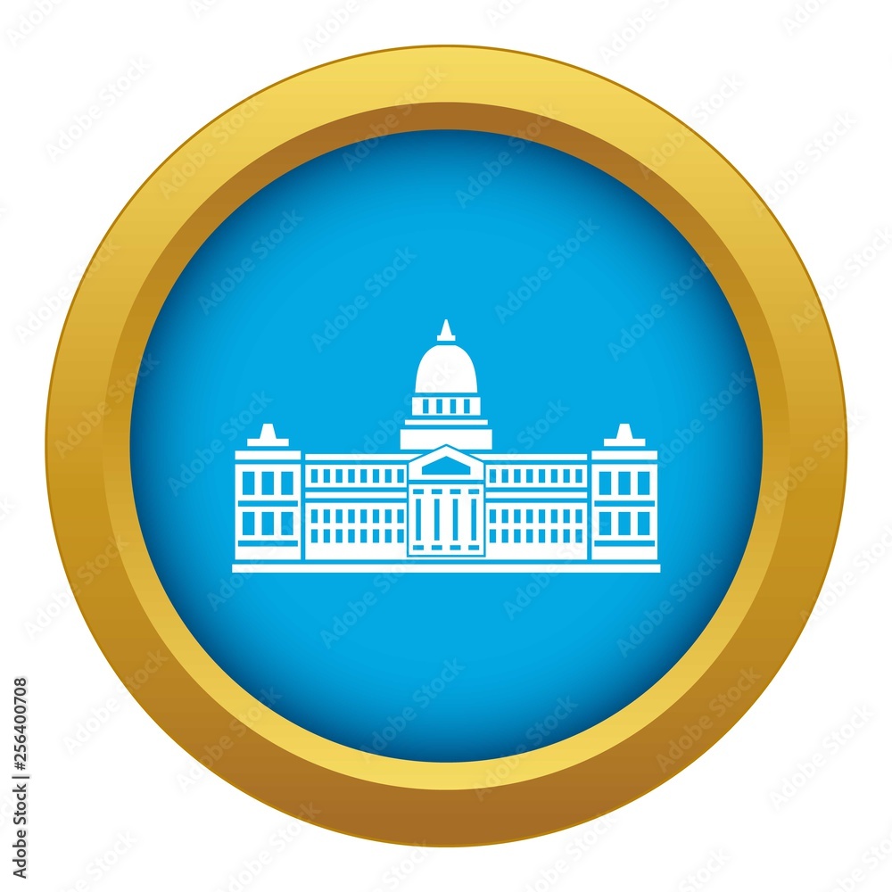 Palace of Congress in Buenos Aires, Argentina icon blue vector isolated on white background for any design