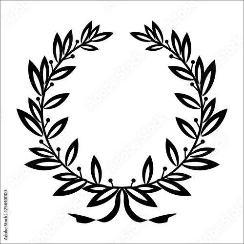 icon laurel wreath - vector illustration Black