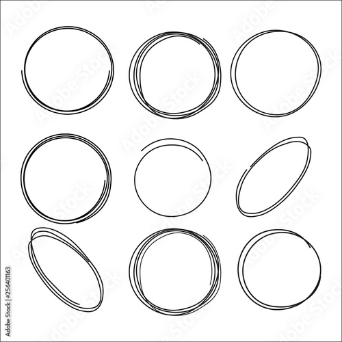 Vector circular doodle, ellipses, circles for text, design element.
