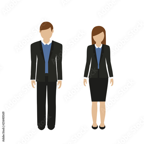 Wallpaper Mural man and woman character in business look isolated on white background vector illustration EPS10 Torontodigital.ca