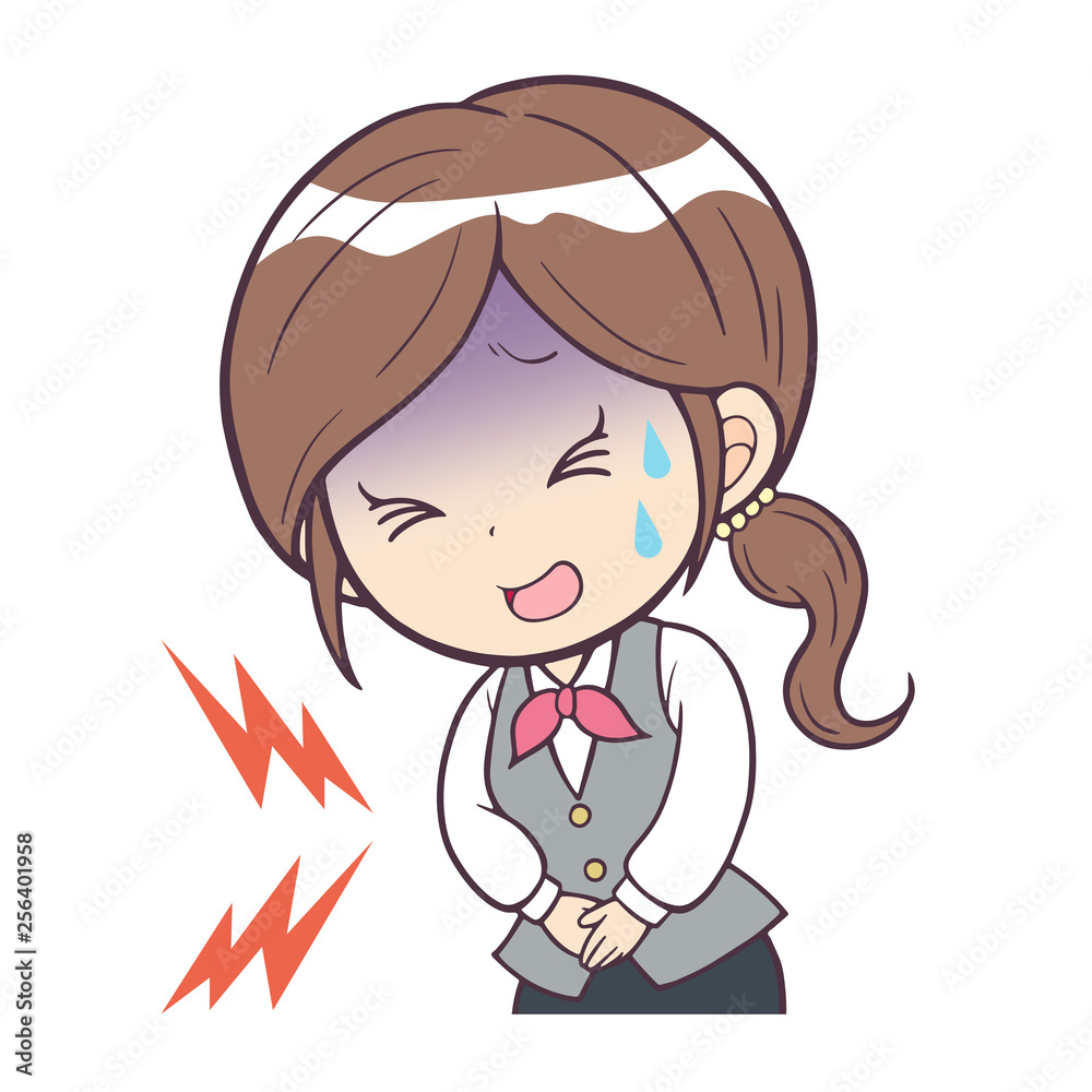 ビジネスウーマン　腹痛