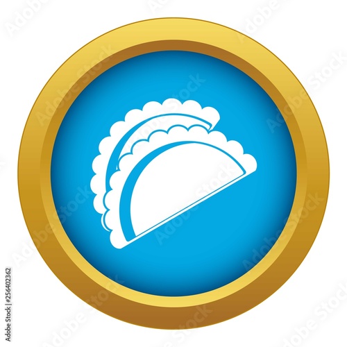 Empanadas de pollo icon blue vector isolated on white background for any design