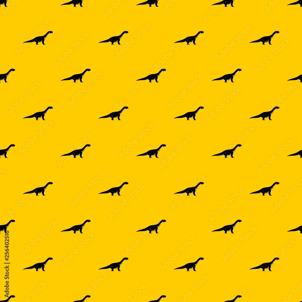 Titanosaurus dinosaur pattern seamless vector repeat geometric yellow for any design