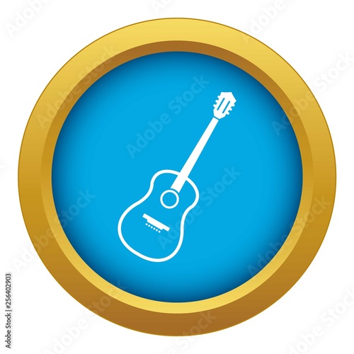 Charango icon blue vector isolated on white background for any design