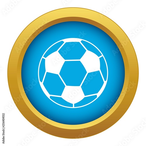 Soccer ball icon blue vector isolated on white background for any design