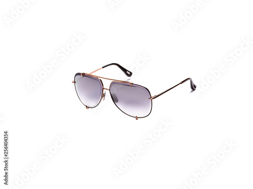 Sunglasses with gray glasses on an isolated white background