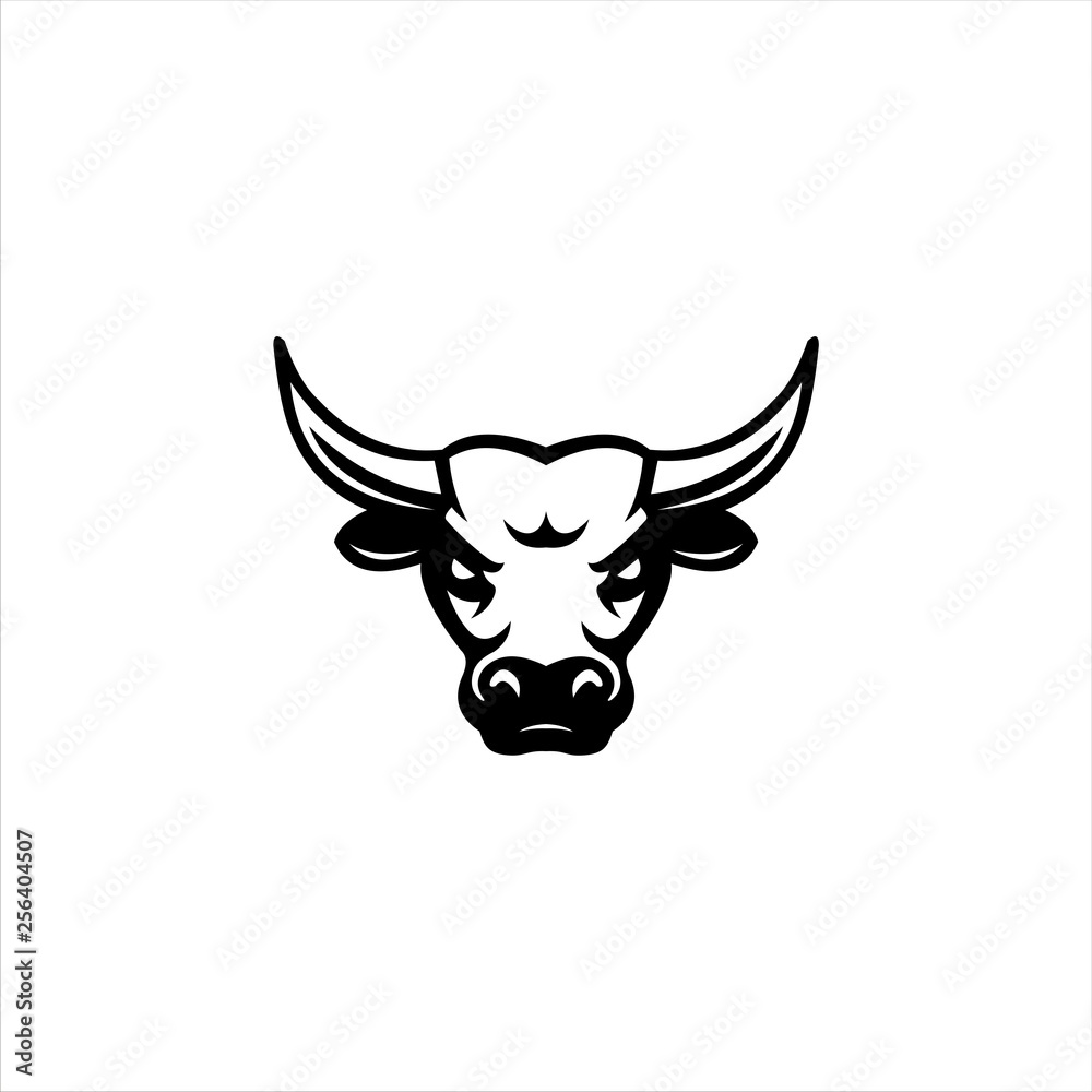 Bull head mascot. Buffalo logo
