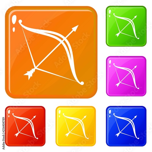 Small bow icons set collection vector 6 color isolated on white background
