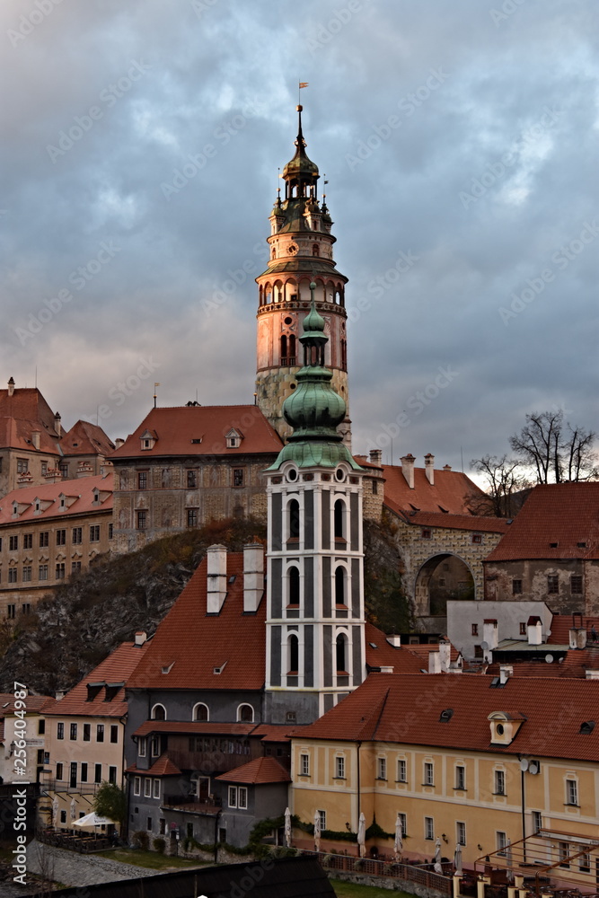 View of the town of Czech Krumlov, registered in the UNESCO World Heritage List, Slide-City