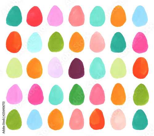 Hand drawn Easter eggs multicolor background