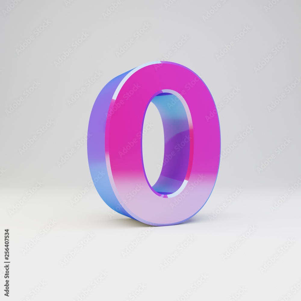3d number 0. Rendered multicolor metal font with glossy reflections and shadow isolated on white background. 3d number 0. Rendered multicolor metal font with glossy reflections and shadow isolated on white background.