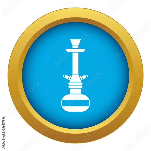 Arabic hookah icon blue vector isolated on white background for any design